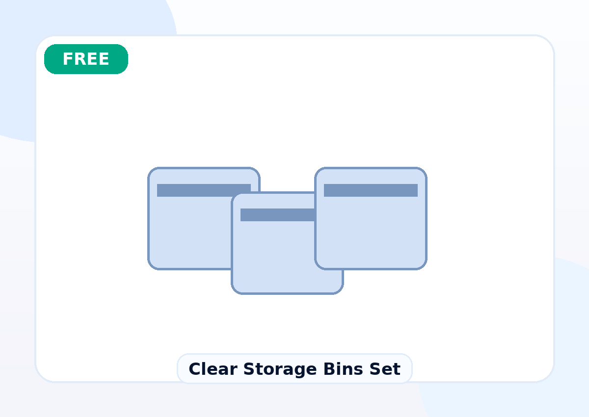 Clear Storage Bins Set