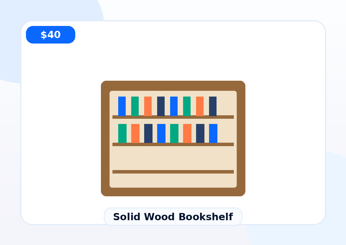 Solid Wood Bookshelf